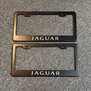 Jaguar Black Metal License Plate Frame Set